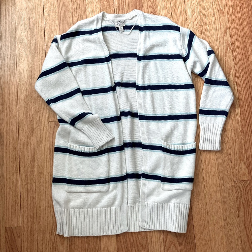 St. John’s Bay Striped Boyfriend Cardigan - L - EUC